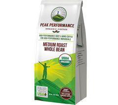 Peak Performance front packaging showing organic and Fair Trade benefits