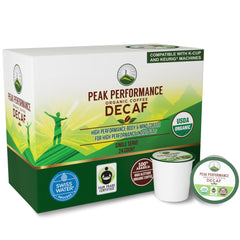 Peak Performance front packaging showing 24-count recyclable pods and certifications