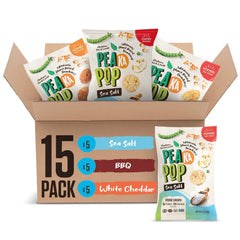 PeaKaPop front packaging showing full 15 pack convenience and variety