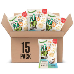 PeaKaPop front packaging sea salt showing snack benefits and branding