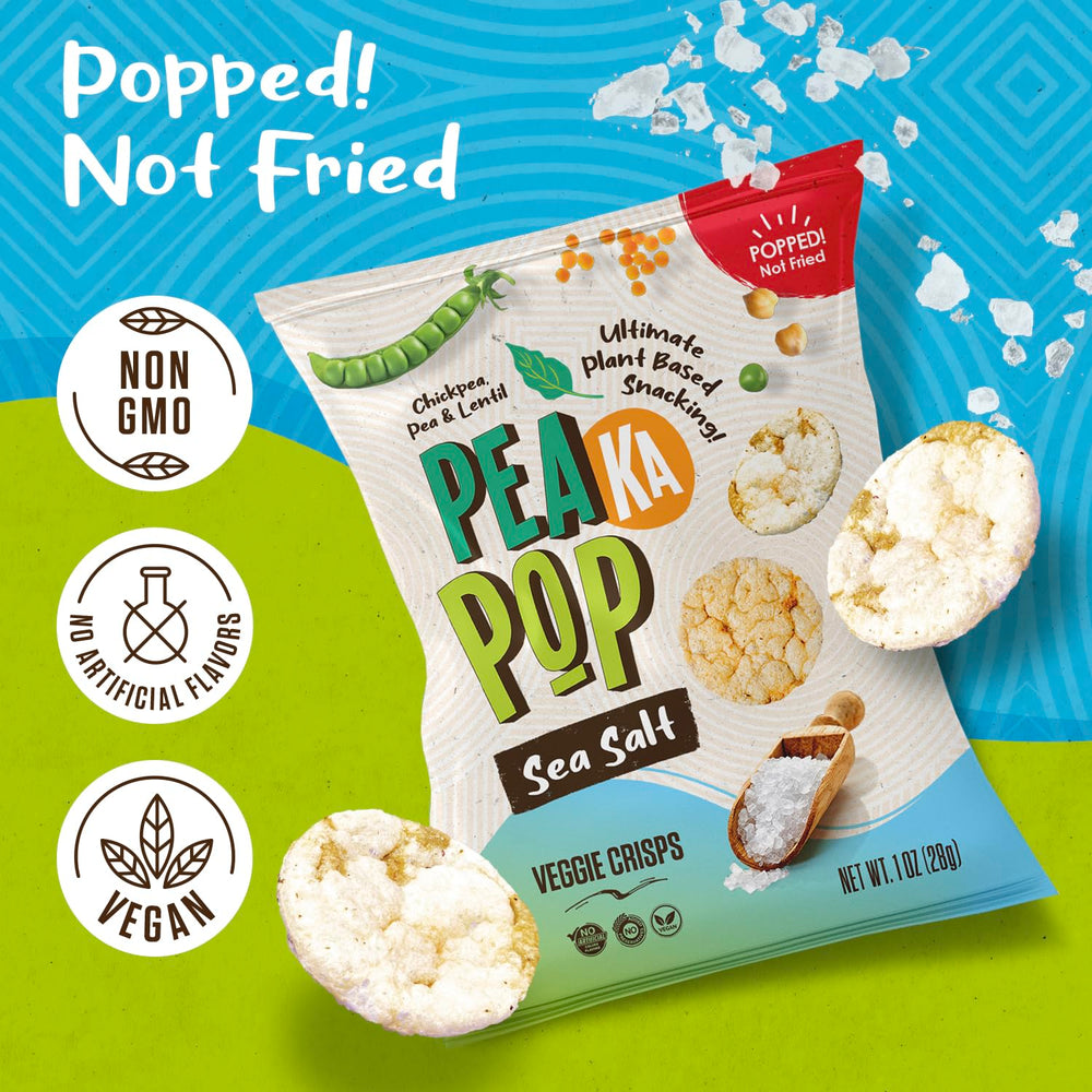 PeaKaPop chips beside dip demonstrating pairing options and taste