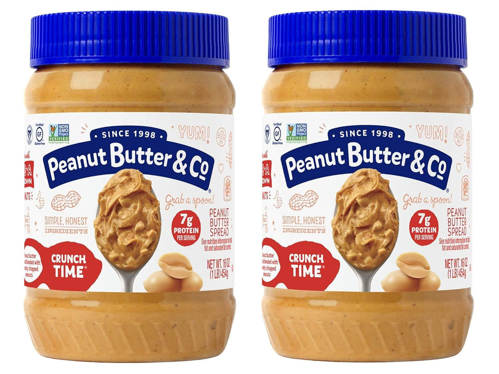 Peanut Butter & Co. front packaging showing two 16 oz jars and brand