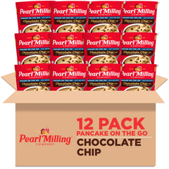 Pearl Milling Company front packaging showing 12-count chocolate chip cups for quick breakfasts