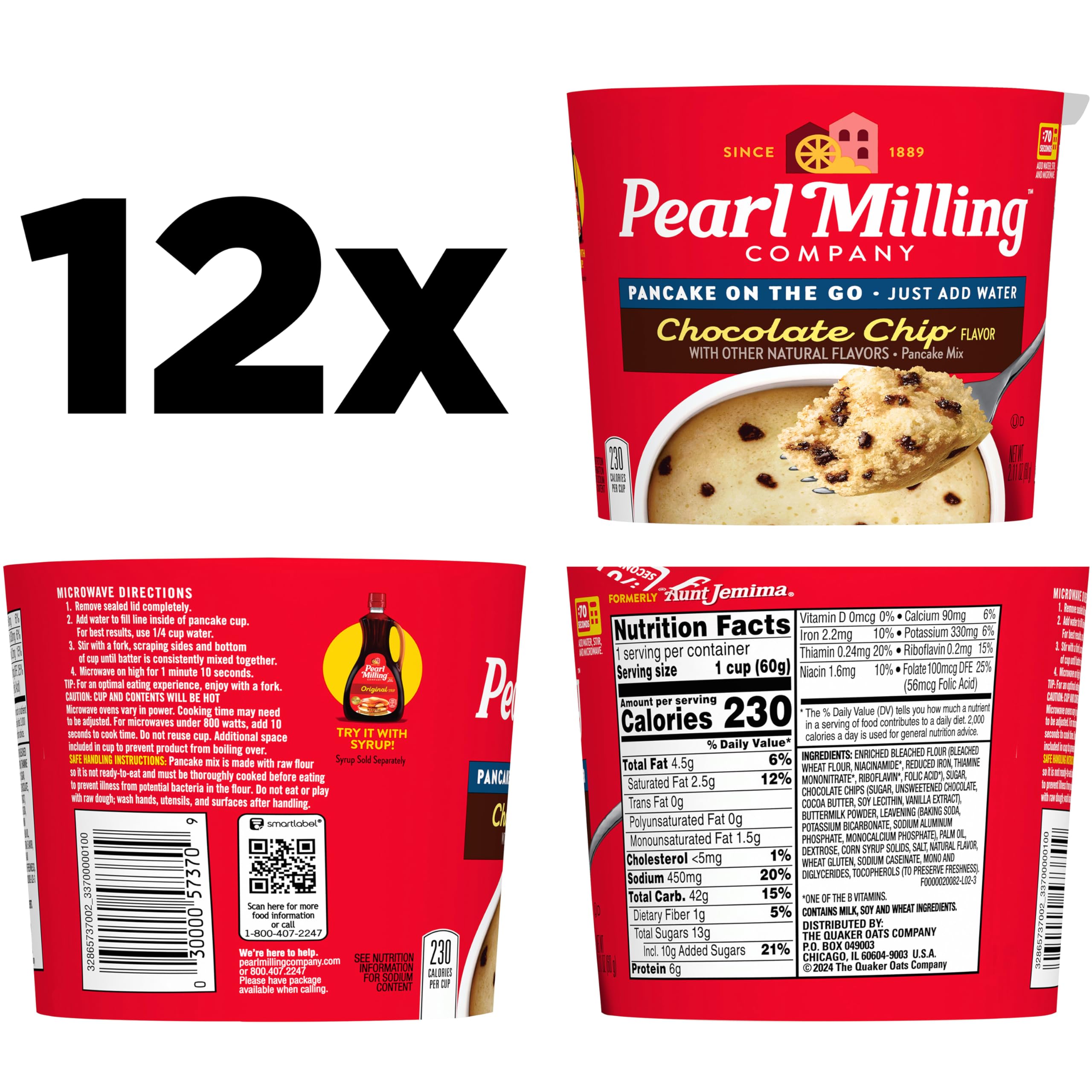 Pearl Milling Company close-up of batter texture in cup showing chocolate chips and smooth mix
