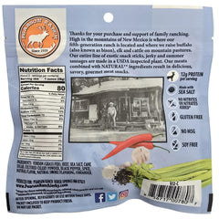 PEARSON RANCH bison jerky strips next to a ruler for scale, illustrates hearty portion size
