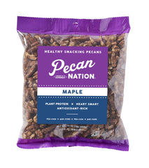 Pecan Nation front packaging showing 16 oz bag and clear label benefit: visible freshness