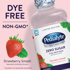 Pedialyte 1L bottle next to a hand for scale, convenient for travel and workouts