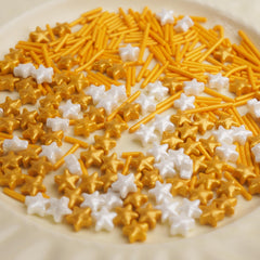 Peelit gold jimmies texture close-up showing crunchy, biteable finish