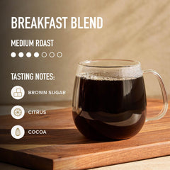 Peet's Coffee bag next to household items showing 28 oz scale