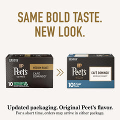 Peet's brewed cup top view highlighting crema and balanced medium-roast flavor