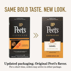 Peet's roasted coffee color close-up illustrating medium roast caramel notes