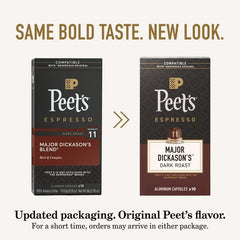 Peet's Big Bang box close-up showing medium roast labeling and intensity