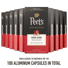 Peet's capsule close-up showing aluminum pod and sealed freshness benefit