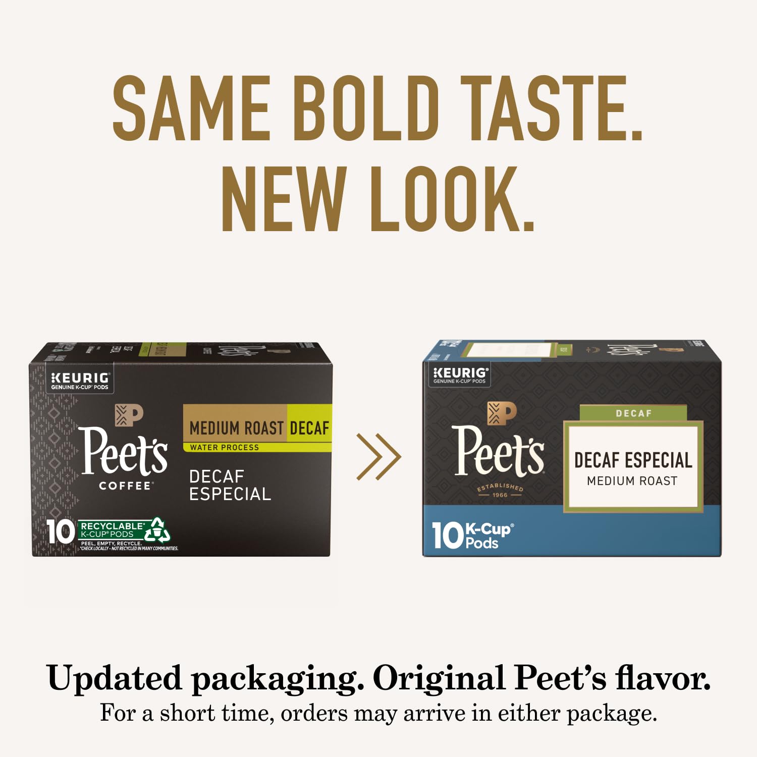 Close-up of a Peet's K-Cup pod highlighting filter and design benefits