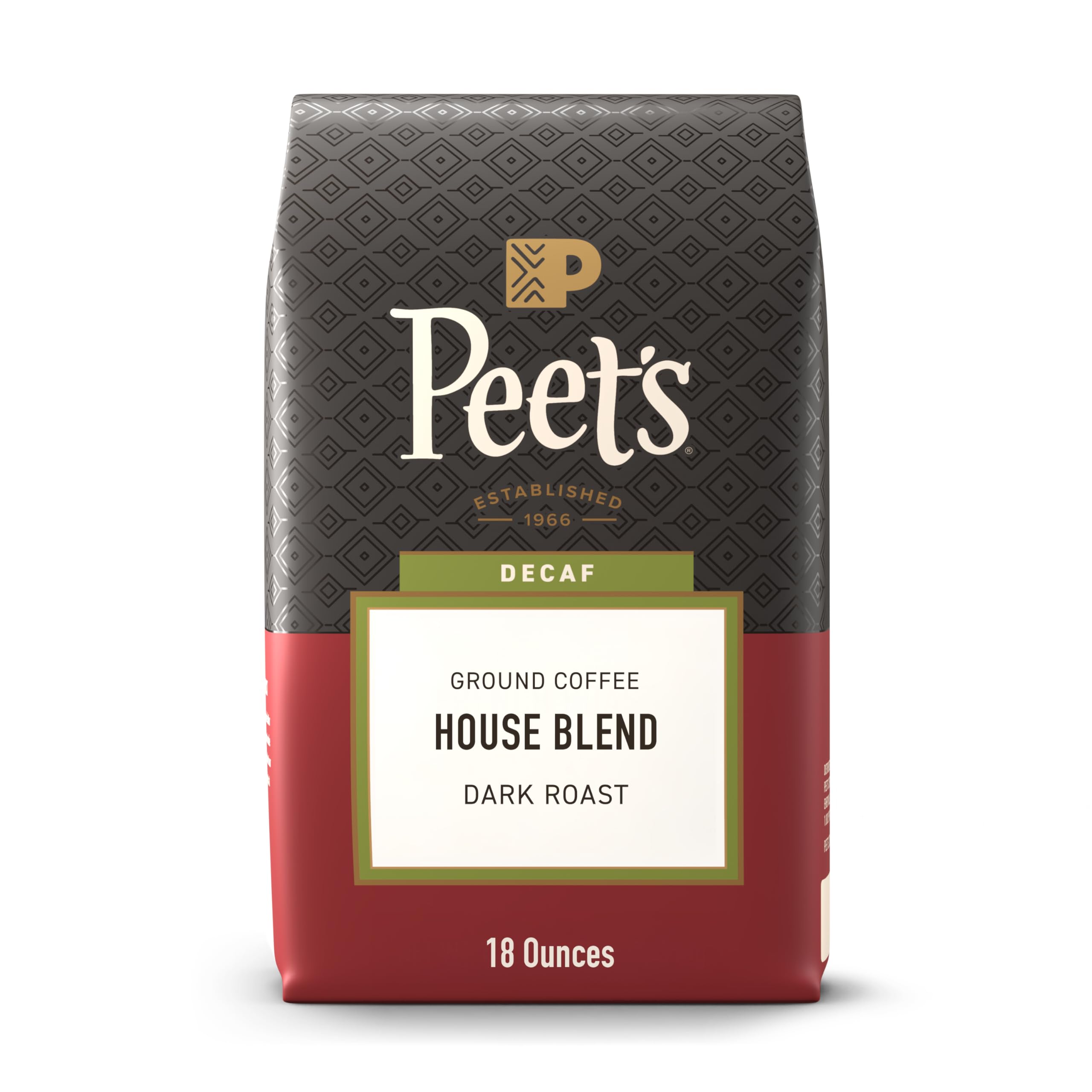 Peet's Coffee front packaging showing 18 ounce bag for convenient storage