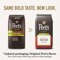 Peet's ground coffee texture close-up showing rich roast aroma