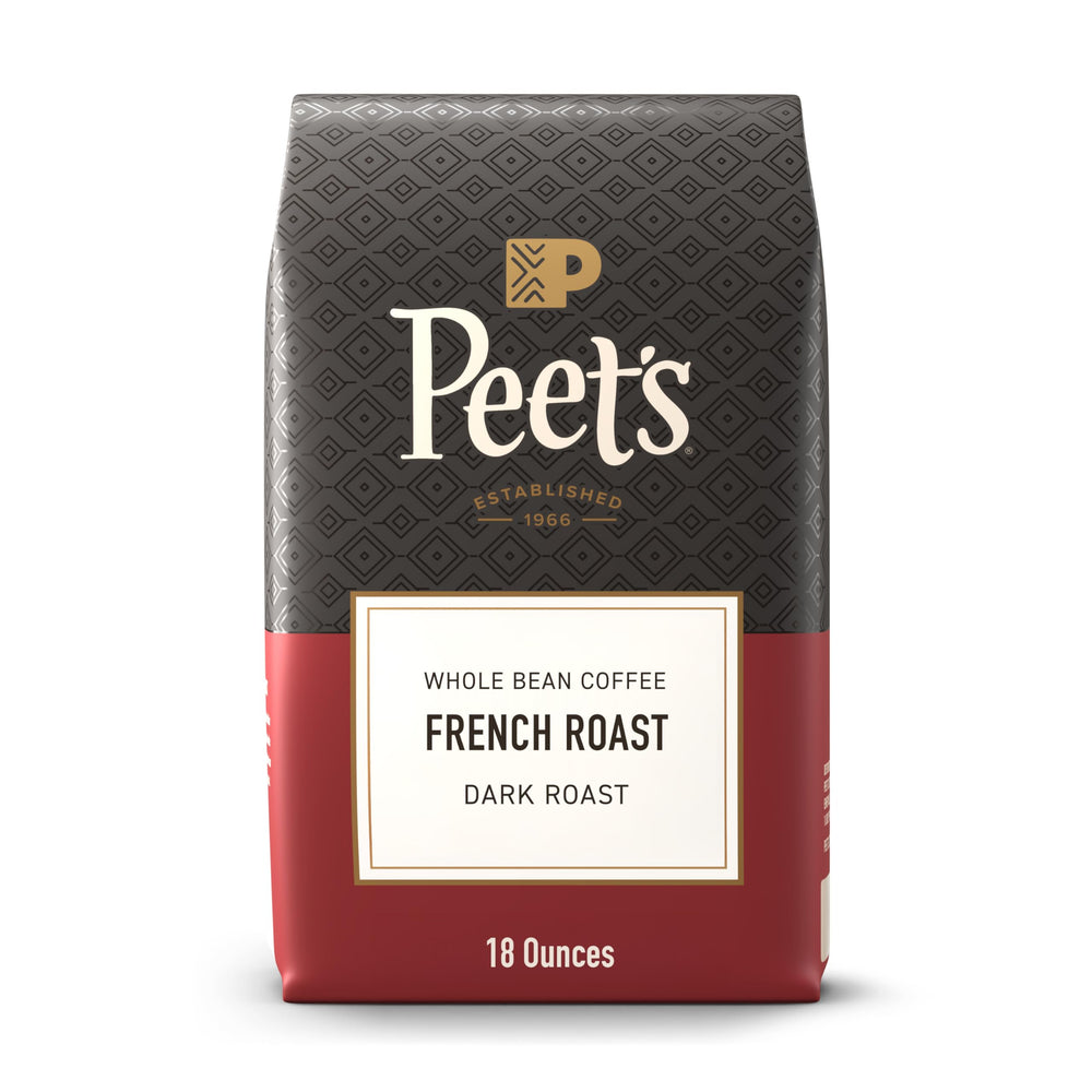Peet's French Roast bag front view showing bold packaging and clear branding benefit freshness