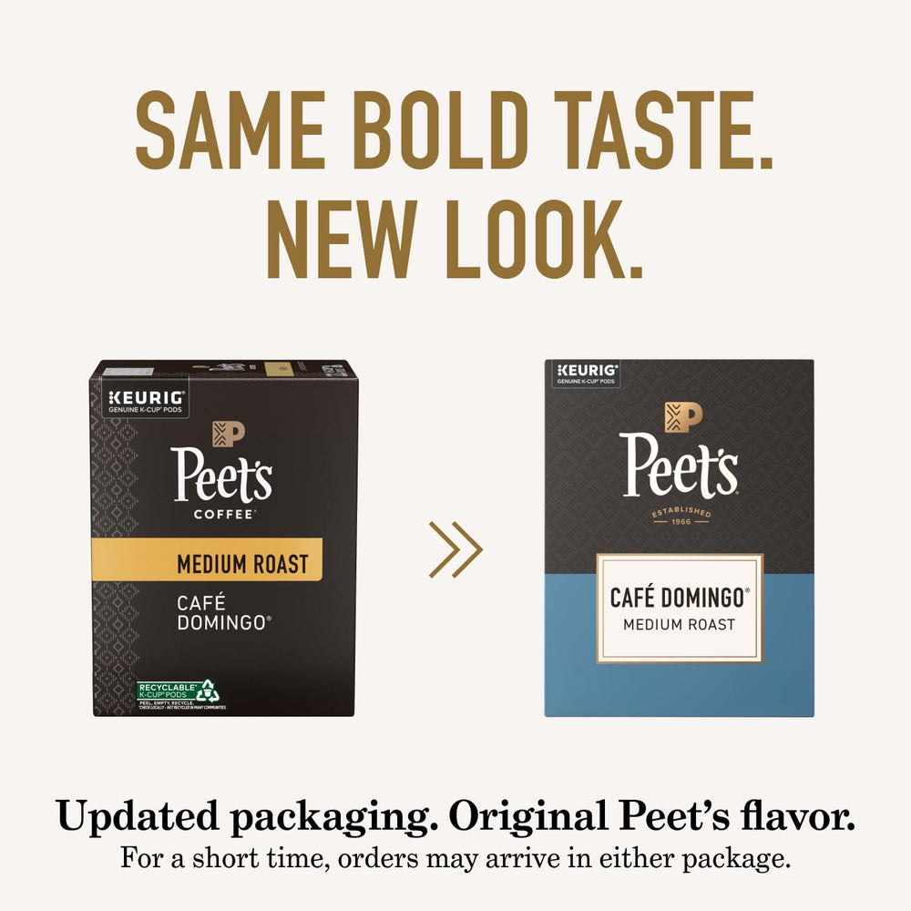 Peet's opened pod showing ground Arabica coffee and aroma for fresh flavor
