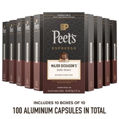 Peet's close-up aluminum capsule highlighting sealed freshness and aroma