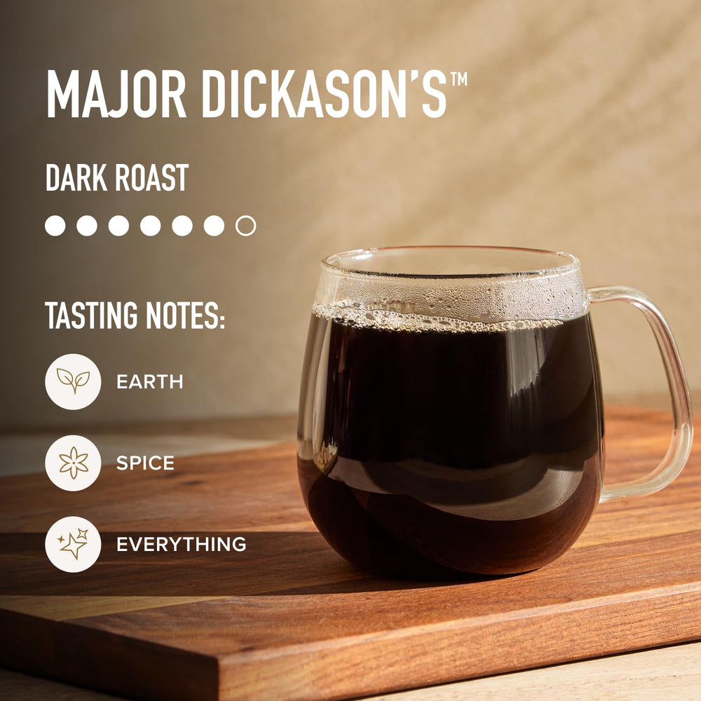 Peet's major dickason's label detail showing roast and origin notes for informed choice