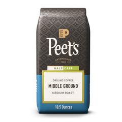 Peet's front bag showing Middle Ground branding and weight for clear purchase view