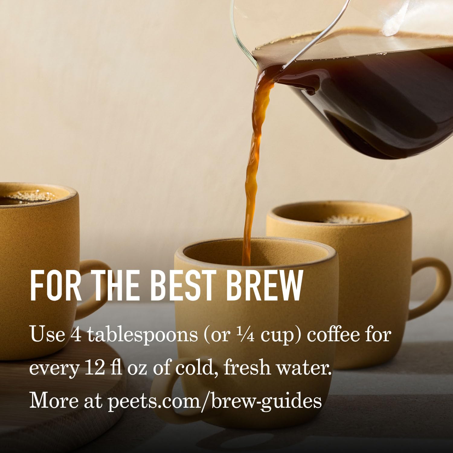 Peet's pour-over brewing scene demonstrating clean extraction and aroma
