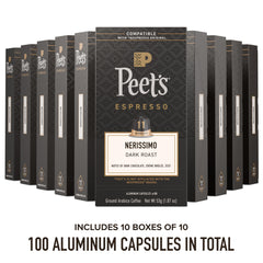 Peet's Nerissimo capsule close-up showing sealed aluminum and freshness