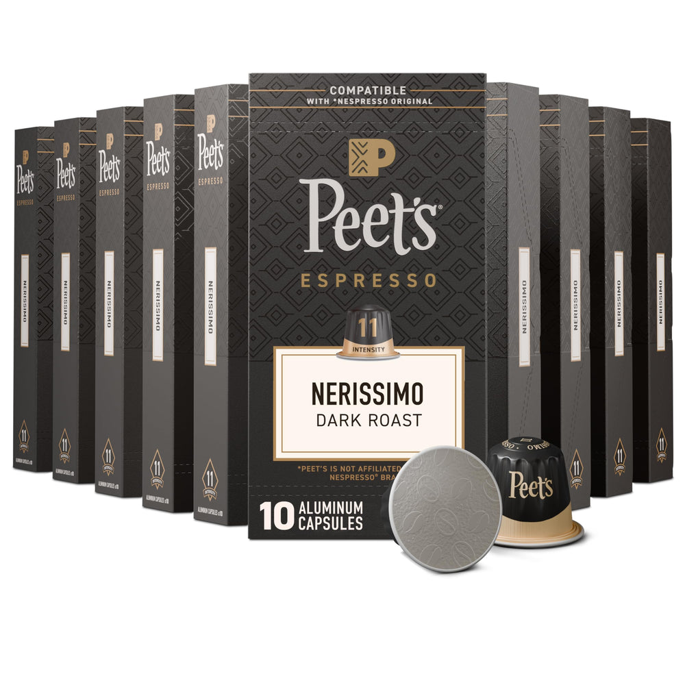 Peet's Nerissimo front packaging displaying 100 capsules and intensity