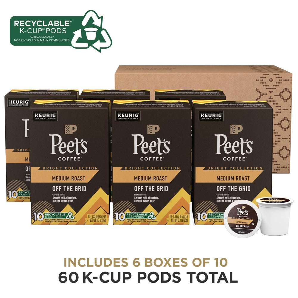 Peet's close-up of a single Off The Grid K-Cup pod highlighting pod design and convenience