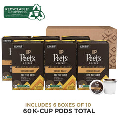 Peet's close-up of a single Off The Grid K-Cup pod highlighting pod design and convenience