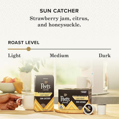 Peet's Sun Catcher brewing in a Keurig machine producing a clear, bright cup quickly