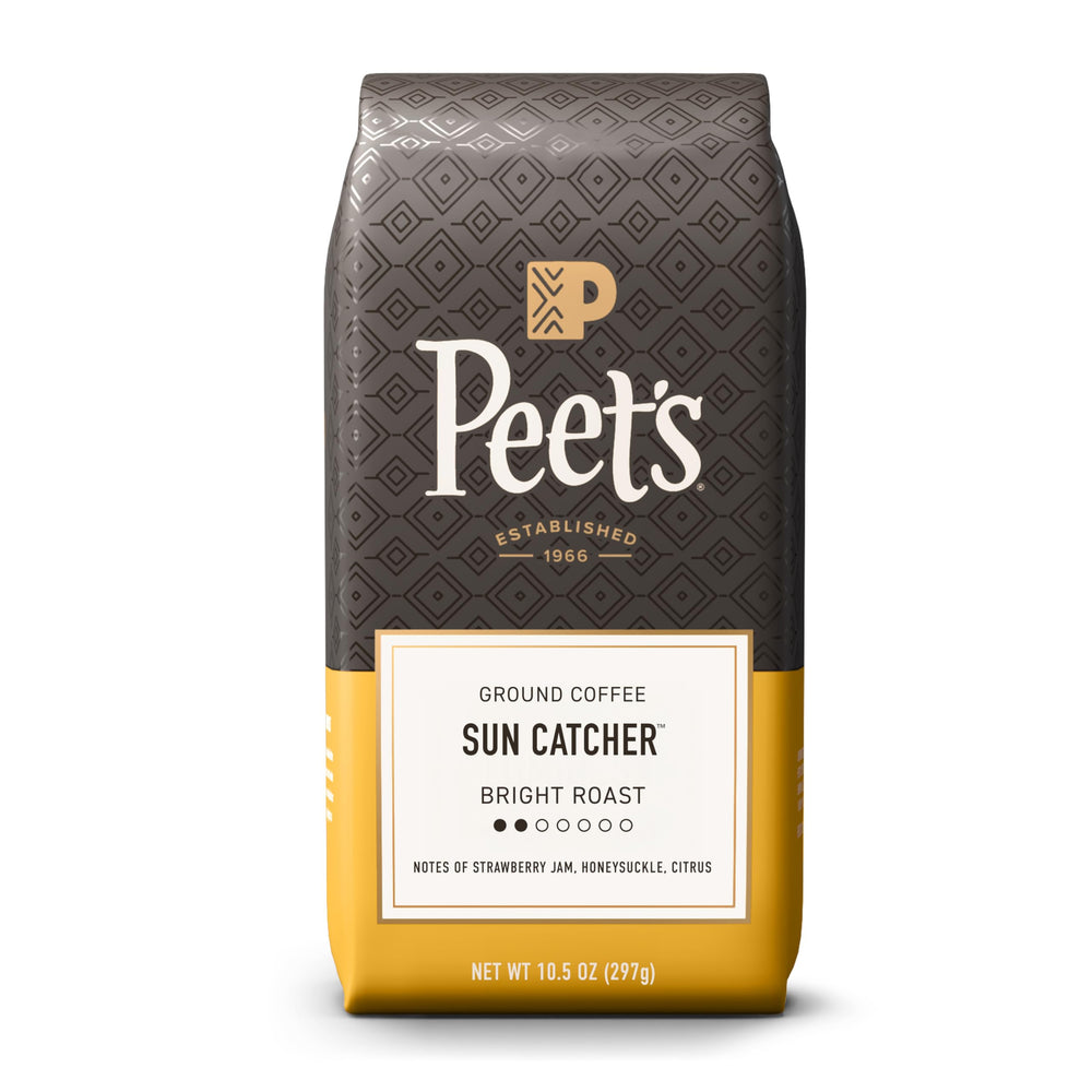 Peet's Sun Catcher front bag showing branding and light roast appeal