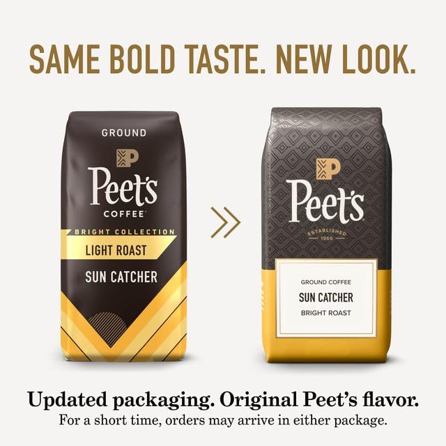 Peet's Sun Catcher ground coffee texture close-up showing fresh aroma