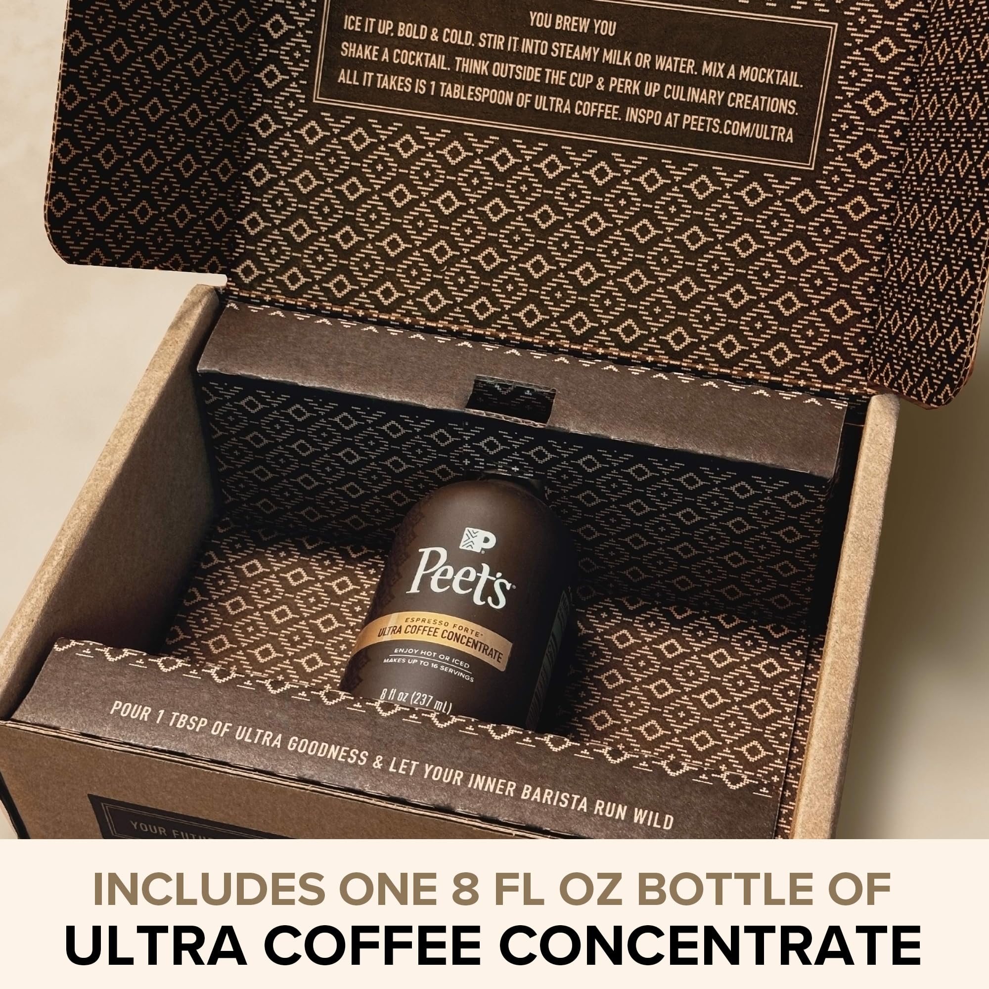 Peet's concentrate pouring close-up to show smooth texture and pour control