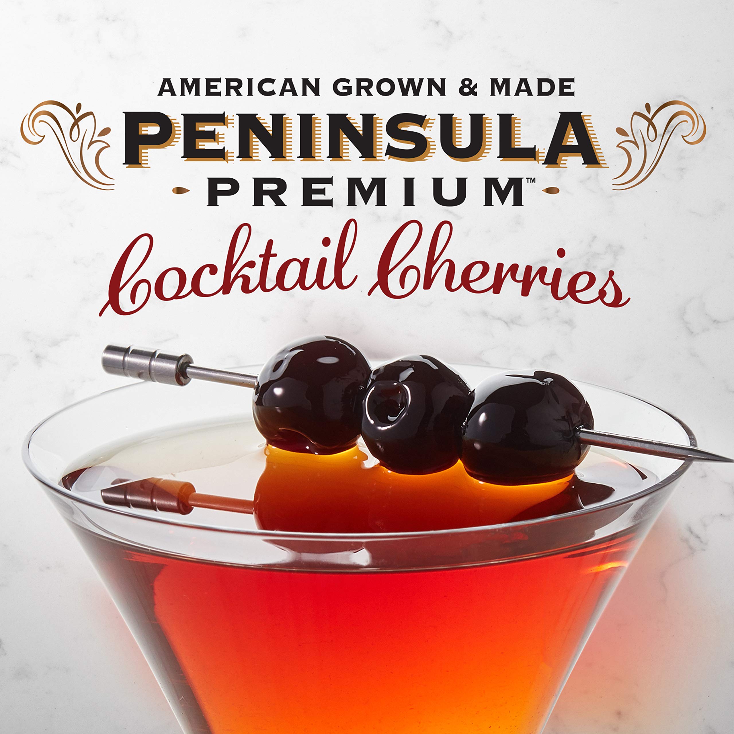 Peninsula Premium cherries garnishing an Old Fashioned benefit: elevates cocktail presentation