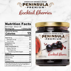 Peninsula Premium close-up of a single cherry benefit: firm flesh and deep burgundy color
