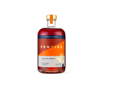 Pentire bottle front view showing coastal spritz branding and elegant bottle design benefit clarity