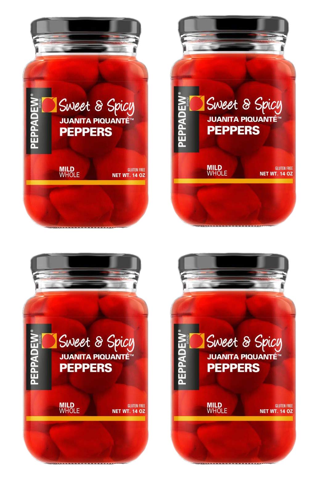 Peppadew jar front packaging showing label and vibrant peppers for quick identification