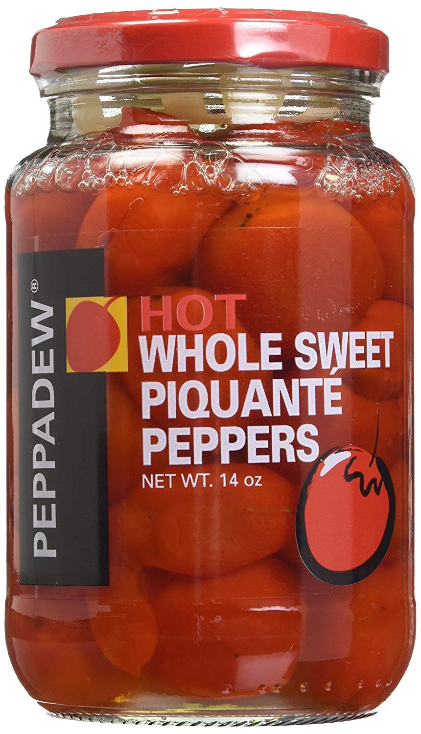 Peppadew whole Juanita peppers close-up showing firm texture and vibrant color