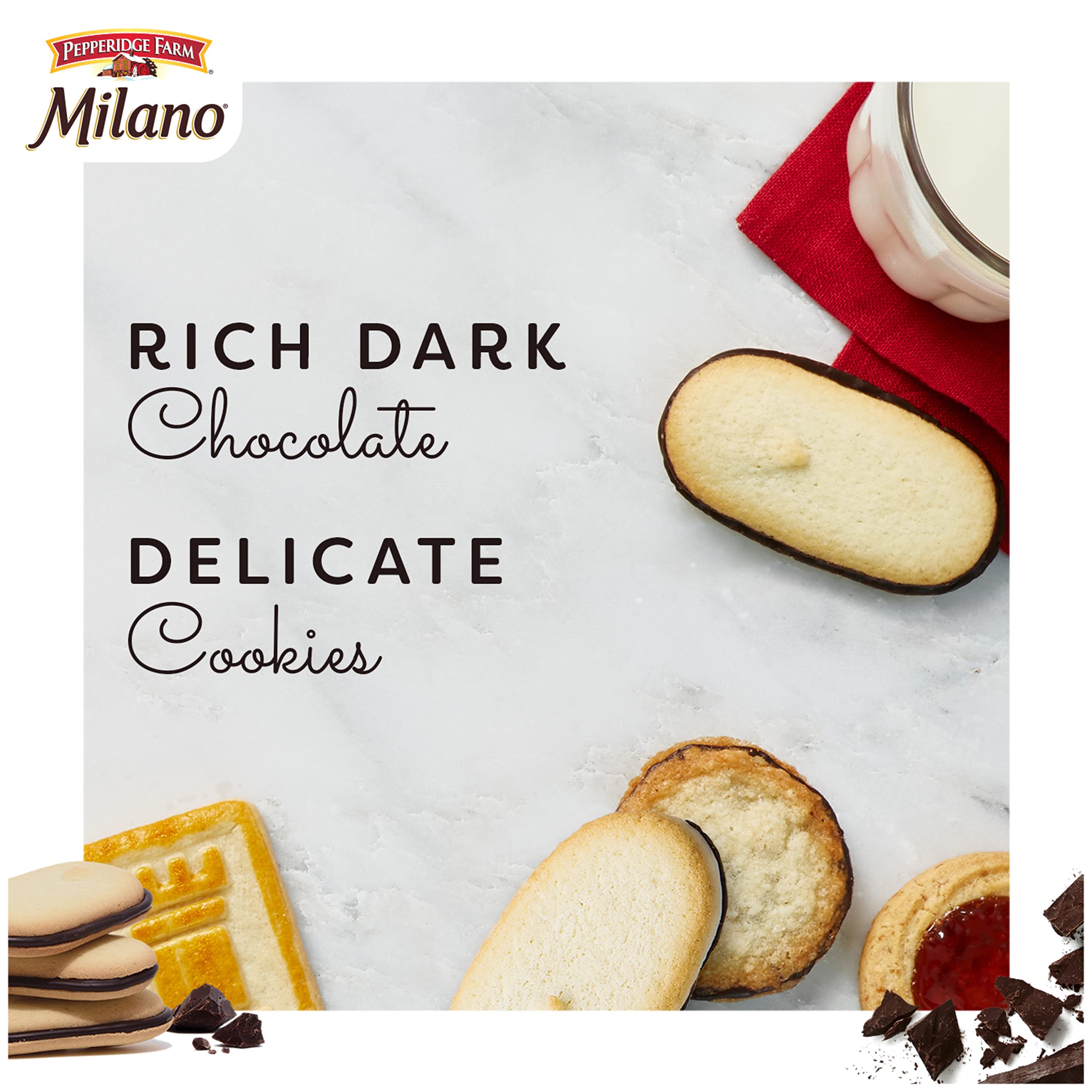 Pepperidge Farm close-up of Milano cookie texture highlighting delicate crispness