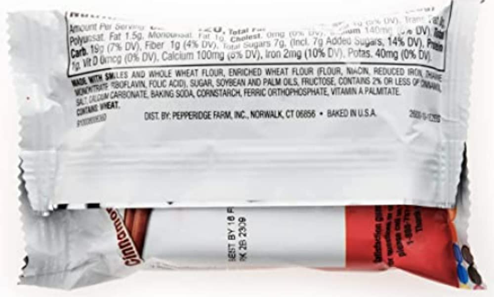 Pepperidge Farm single wrapped pouch open, portion-controlled convenience
