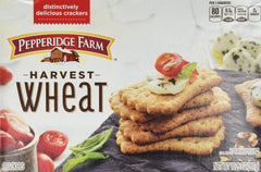 Pepperidge Farm front packaging showing crackers, crisp texture for versatile snacking