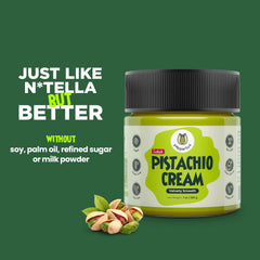 Peppertux Farms open jar revealing smooth pistachio cream texture and scoopable consistency