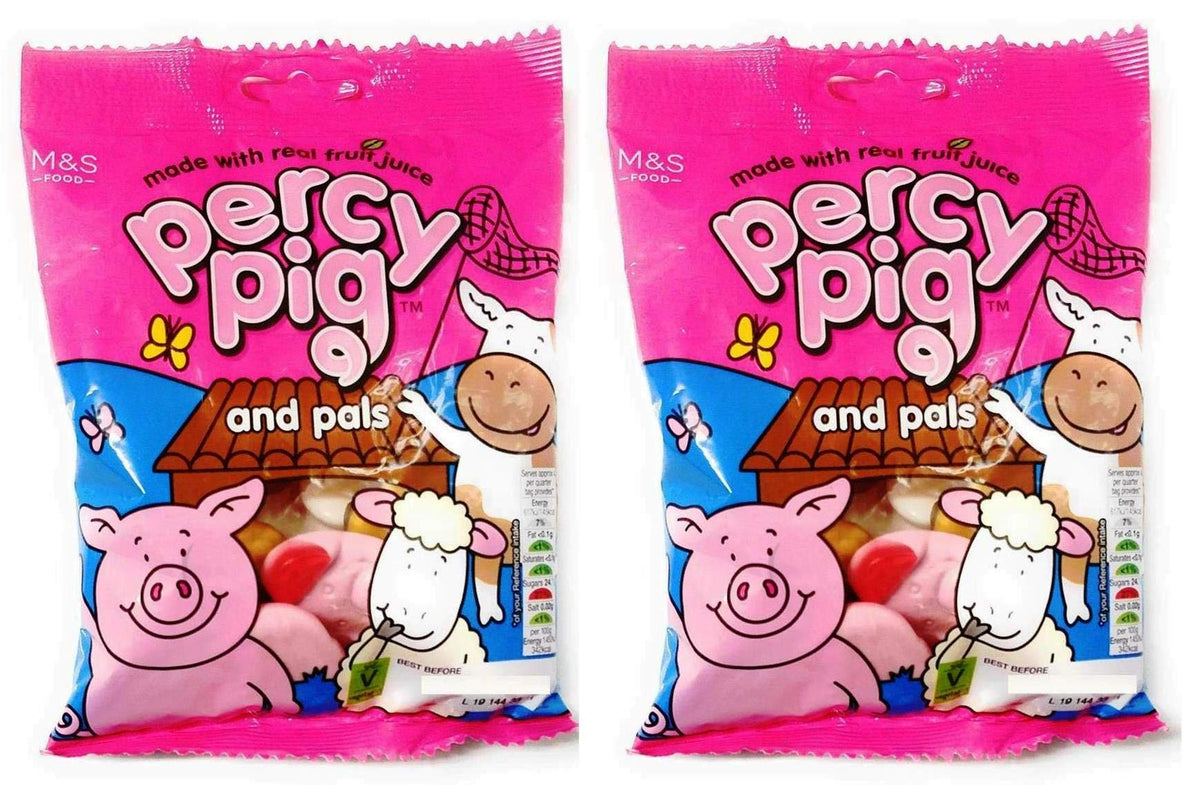 Percy Pigs front packaging showing bag graphics and resealable top — Percy Pigs fresh pack benefit
