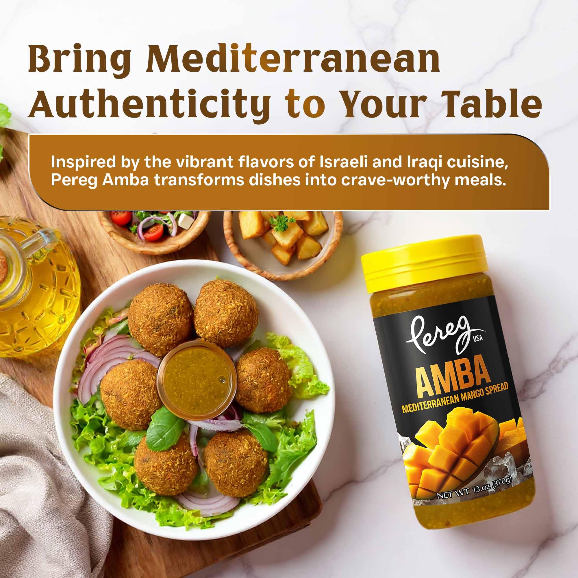 Pereg Amba jar open with spoon demonstrating ready-to-use convenience
