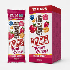 Perfect Bar front packaging showing mixed berry nut butter benefits