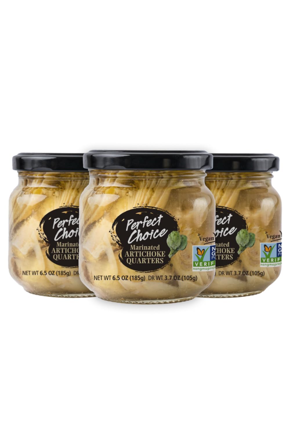 Perfect Choice front packaging showing three glass jars and clear labeling for pantry convenience