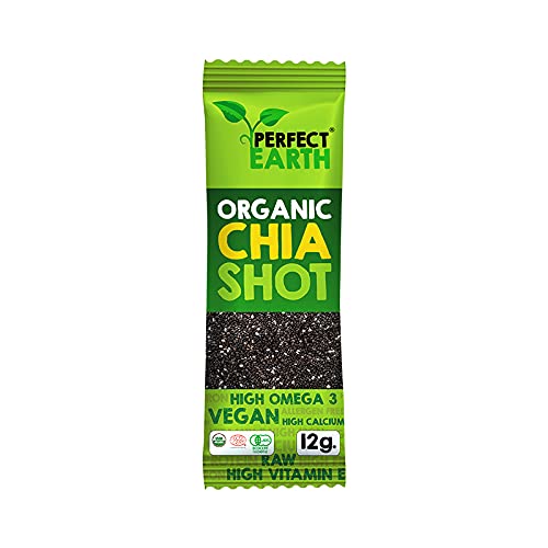 Perfect Earth chia seeds close up texture showing nutrient density