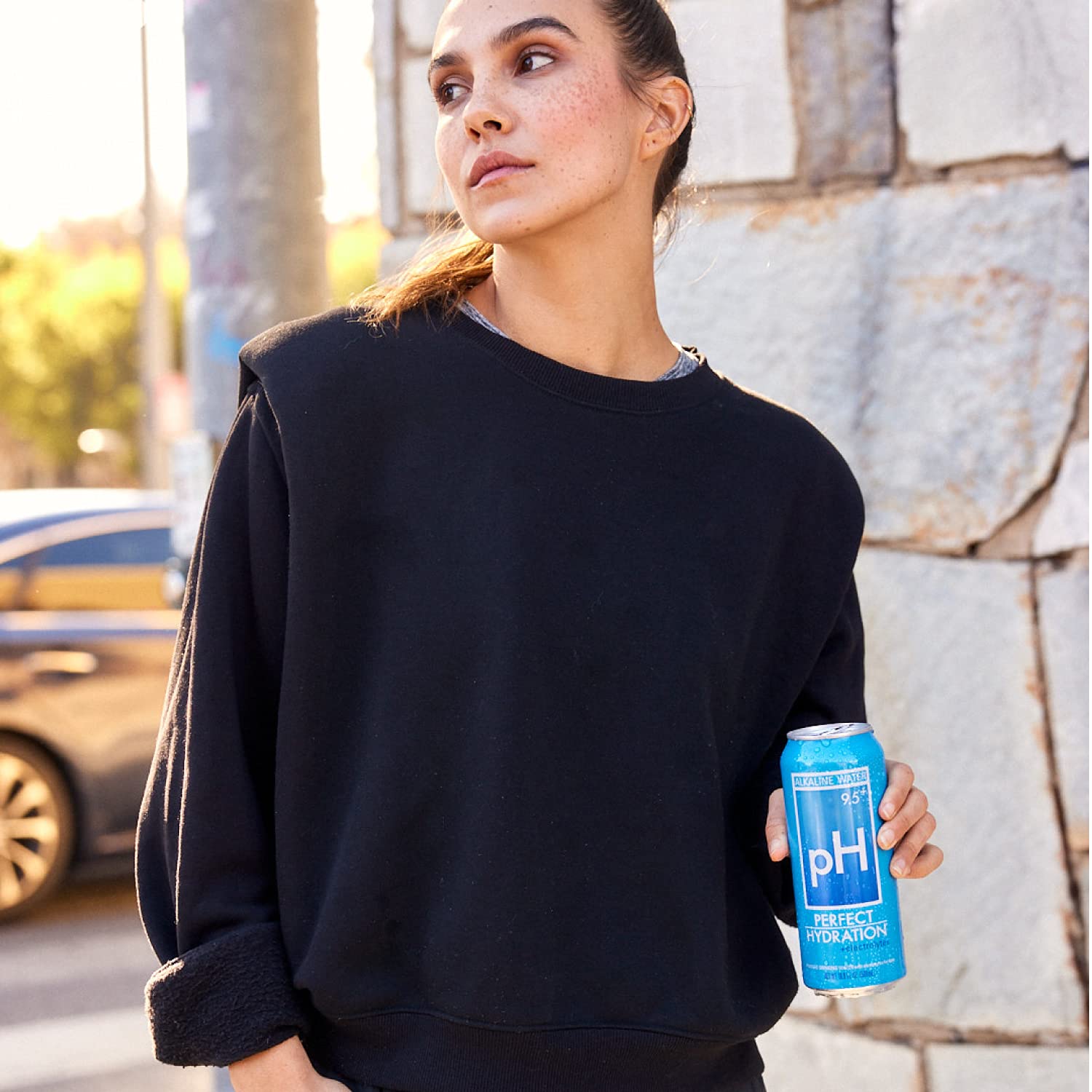 Perfect Hydration recyclable aluminum symbol on can showing eco-friendly packaging benefit