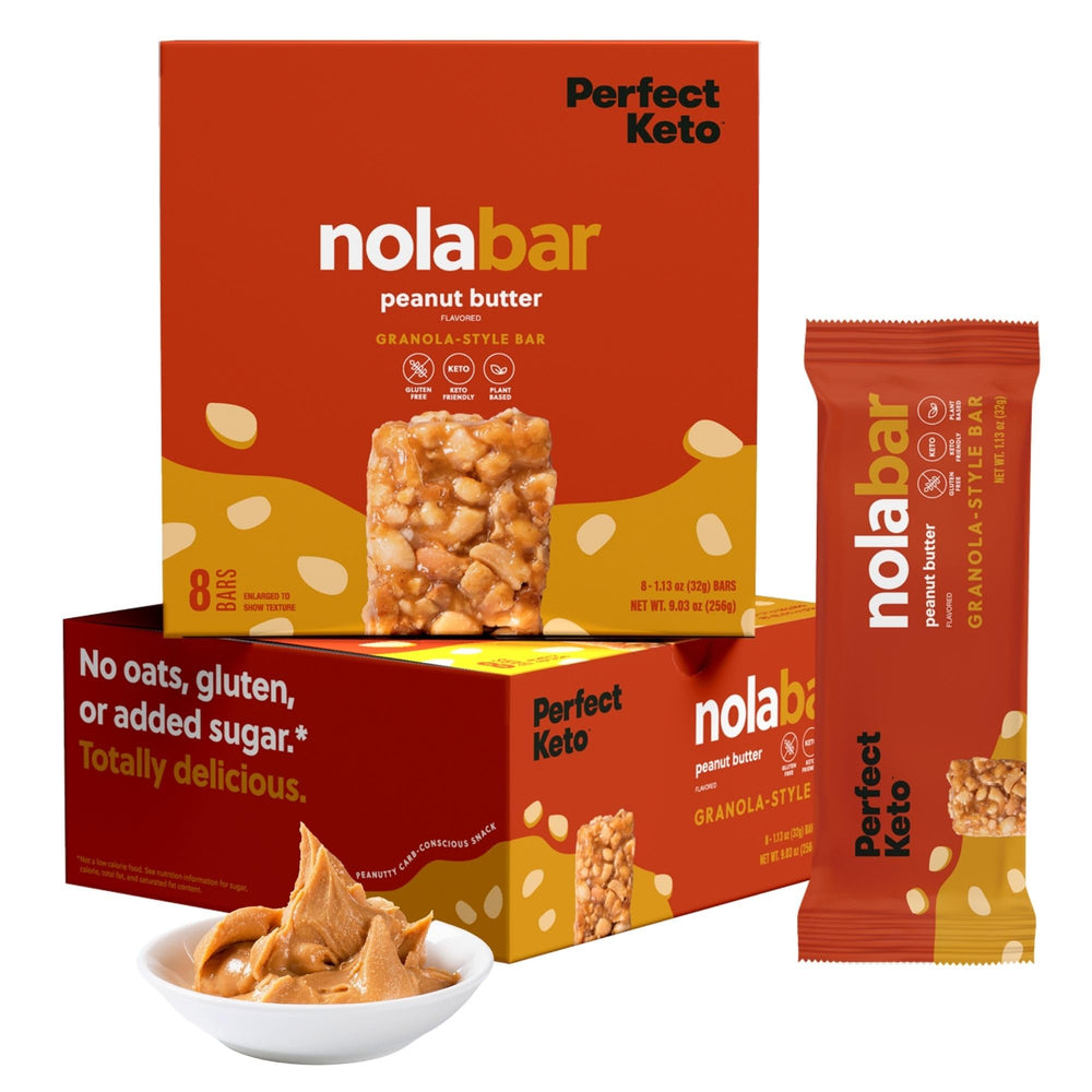 Perfect Keto front packaging showing peanut butter flavor and benefits